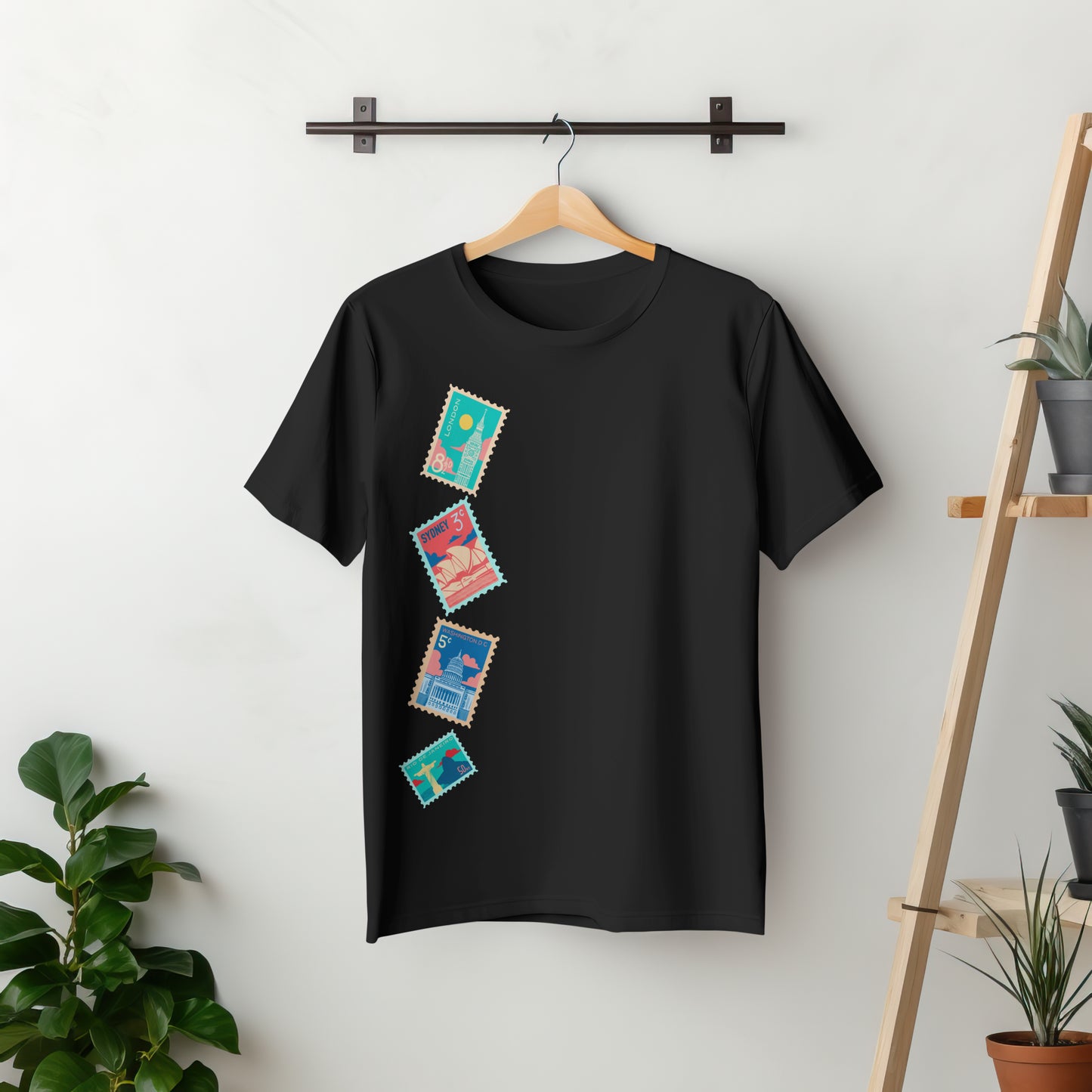 Travel Black oversized heavyweight T-shirt