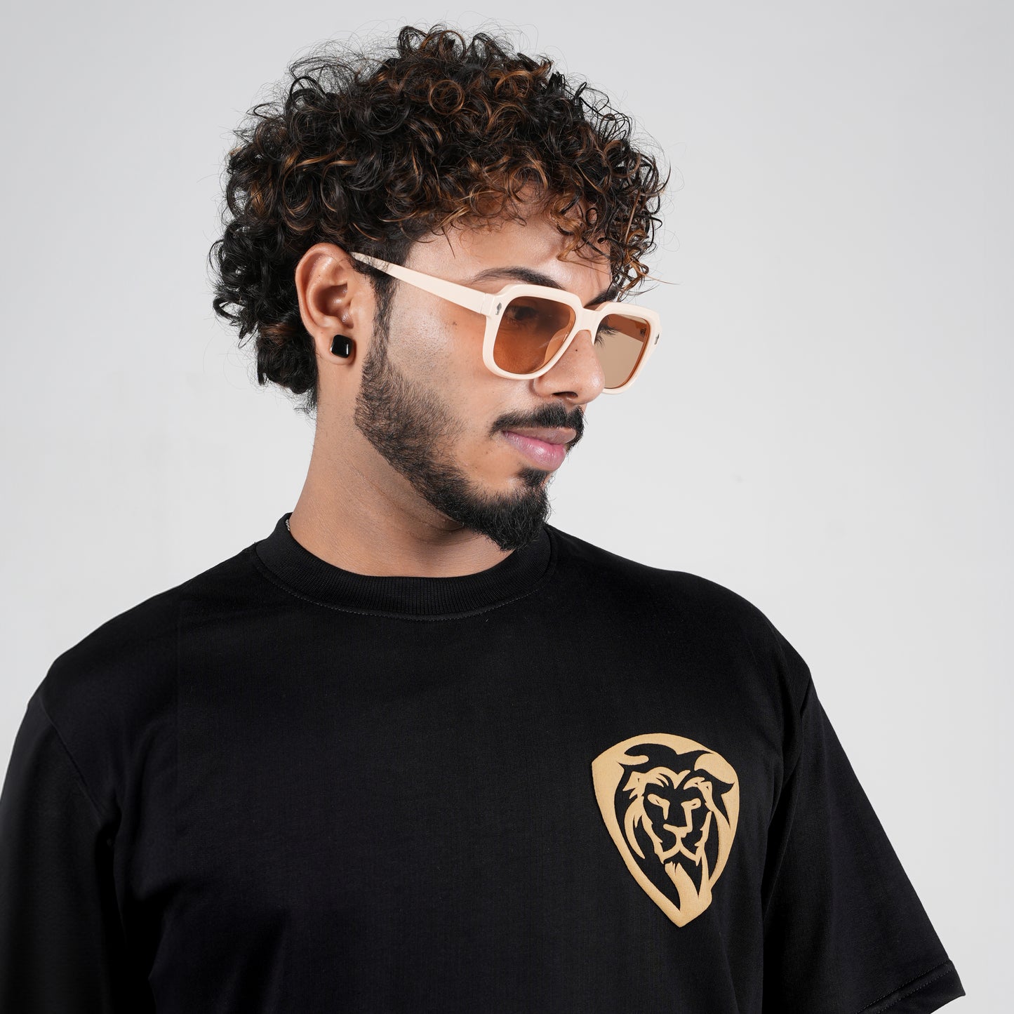 Lion its not over in Black Puff Print T-Shirt