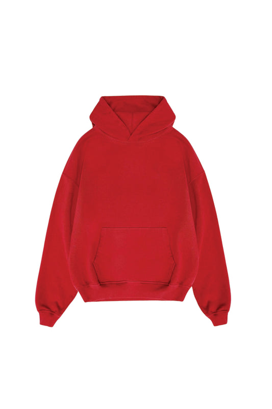 Pure Red Oversized Hoodie