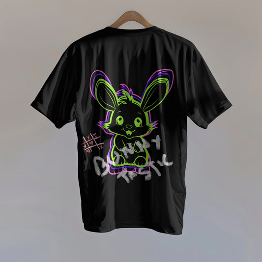 Rabbit Black oversized Heavyweight T-shirts