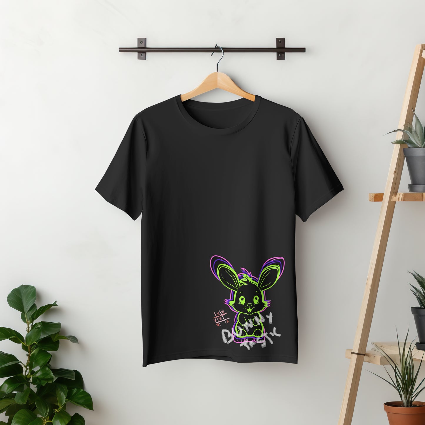 Rabbit Black oversized Heavyweight T-shirts